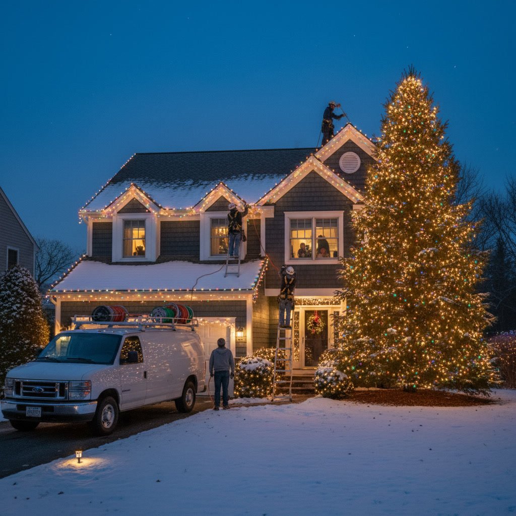 Christmas light installation cost breakdown chart for West Hartford homes