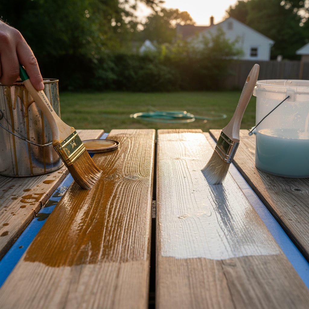 protected wooden deck after staining and sealing in Middletown CT